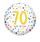 Folieballon 70 Jaar Confetti Print - 45cm