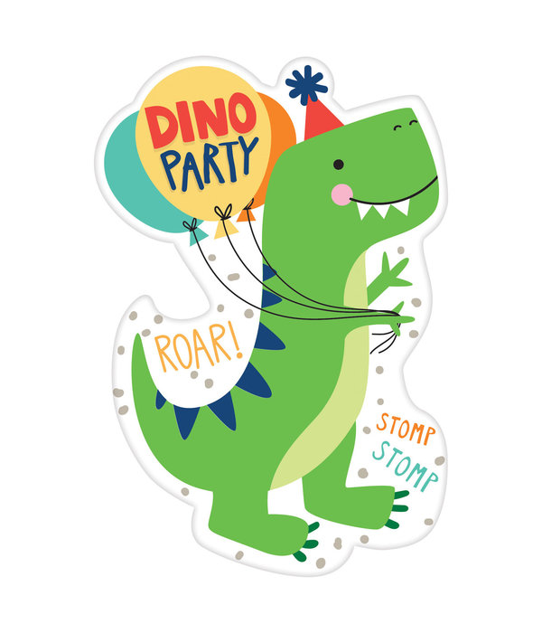 Uitnodigingen Dino-Mite Party (8st)