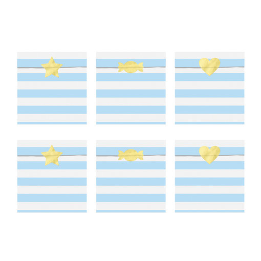 Traktatiezakjes Yummy Lichtblauw 13x14cm (6st)