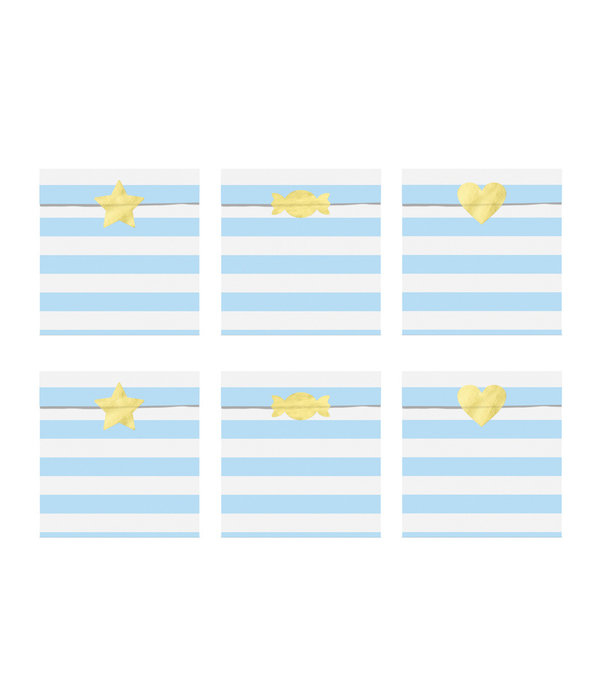 Traktatiezakjes Yummy Lichtblauw 13x14cm (6st)