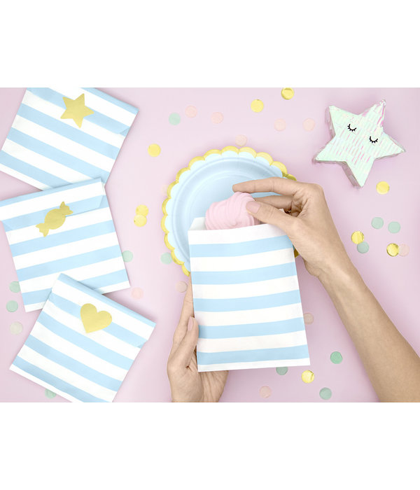 Traktatiezakjes Yummy Lichtblauw 13x14cm (6st)