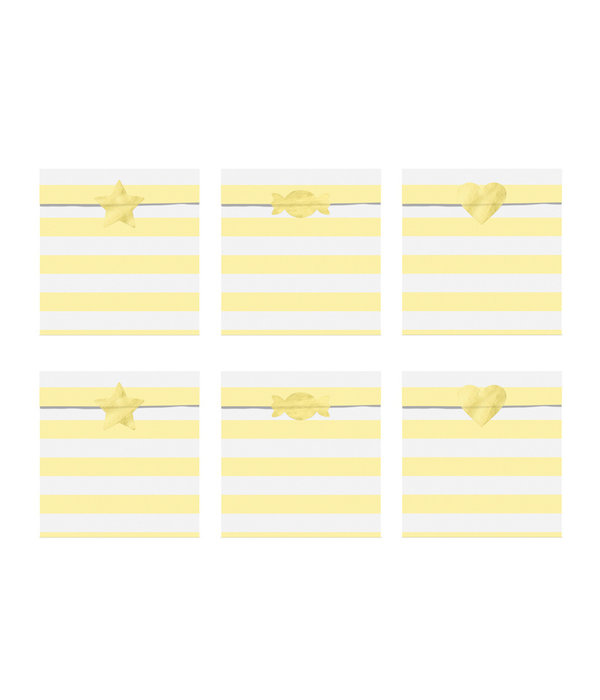 Traktatiezakjes Yummy Lichtgeel 13x14cm (6st)