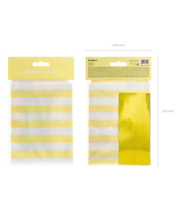 Traktatiezakjes Yummy Lichtgeel 13x14cm (6st)