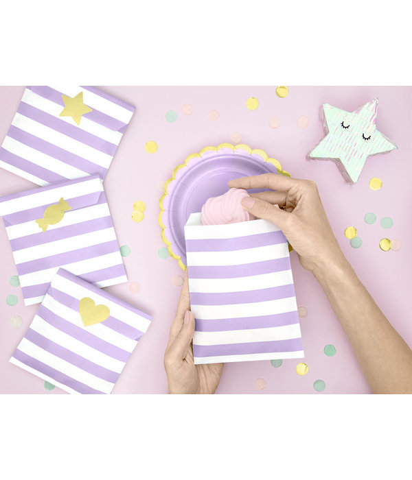 Traktatiezakjes Yummy Licht Lila 13x14cm (6st)