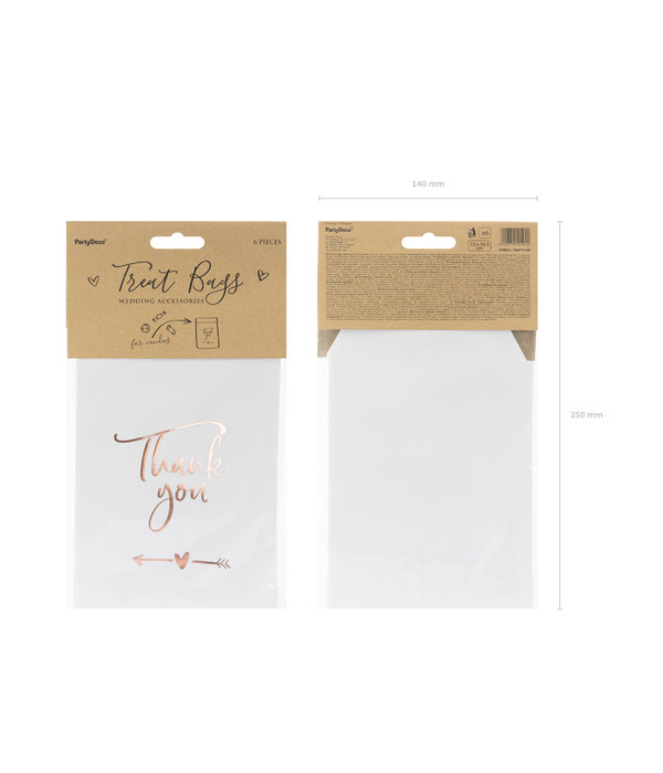 Verpakking zakjes 'Thank You' (6st)