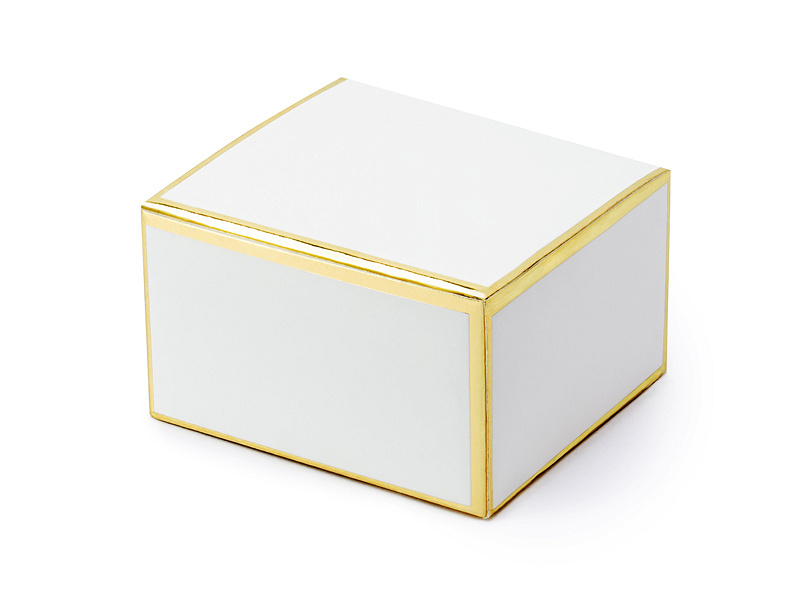 Geschenkdoosjes chique wit met gouden randen (10st) afbeelding