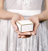 Geschenkdoosjes chique wit met gouden randen (10st)