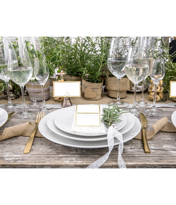 Geschenkdoosjes chique wit met gouden randen (10st)