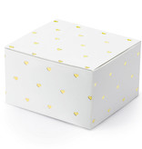 Geschenkdoosjes wit met gouden hartjes (10st)