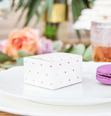 Geschenkdoosjes wit met Rose gouden hartjes (10st)