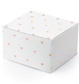 Geschenkdoosjes wit met Rose gouden hartjes (10st)