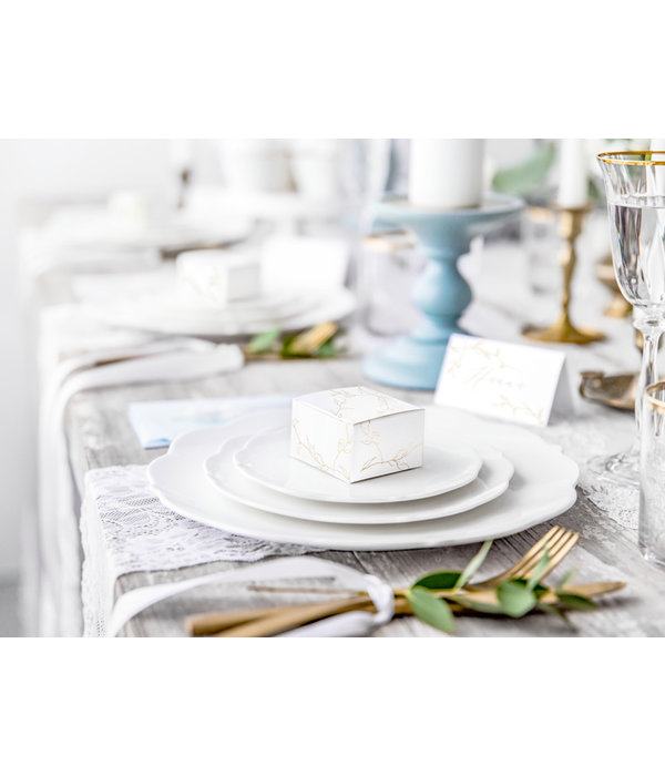 Traktatiedoosjes met gouden takjes print (10st)