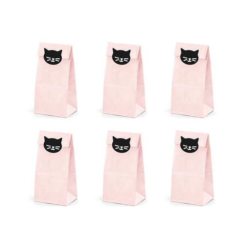 Uitdeelzakjes Kat roze Cat Collection (6st)