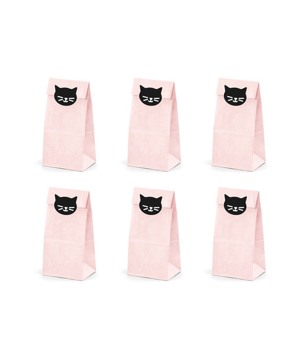 Uitdeelzakjes Kat roze Cat Collection (6st)