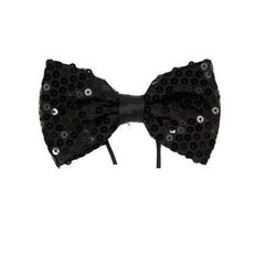 Pailletten strik zwart