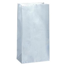 Papieren Gift Bags Zilver Metallic (10st)