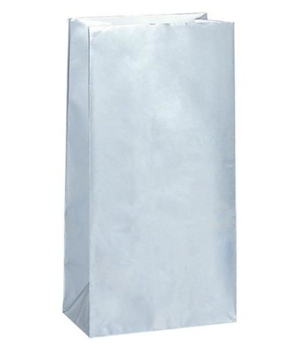 Papieren Gift Bags Zilver Metallic (10st)