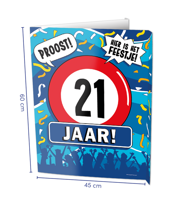 Raambord 21 jaar Verjaardag (60x45cm)