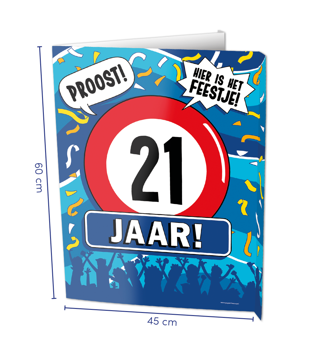 Raambord 21 jaar Verjaardag (60x45cm) afbeelding