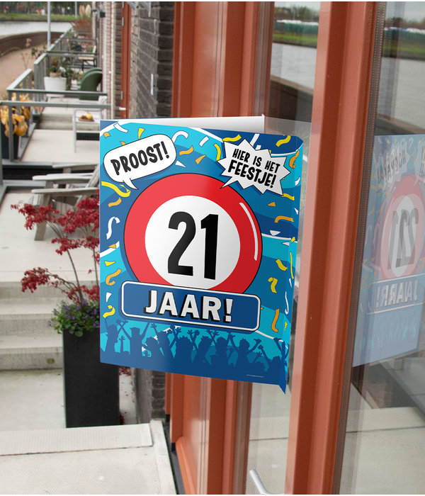 Raambord 21 jaar Verjaardag (60x45cm)