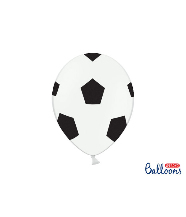 Voetbal Ballonnen Puur wit 30cm (6st)