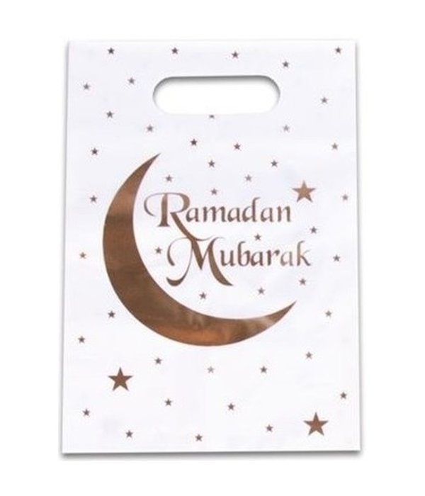 Uitdeelzakjes Ramadan Mubarak Wit/Goud (6st)