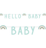 Letterslinger 'Hello Baby' Rainbow Mintgroen (1,4m)