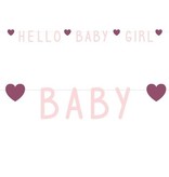 Letterslinger 'Hello Baby Girl' Hartjes Roze (1,4m)
