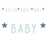 Letterslinger 'Hello Baby Boy' Sterren Blauw (1,4m)