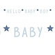 Letterslinger 'Hello Baby Boy' Sterren Blauw (1,4m)