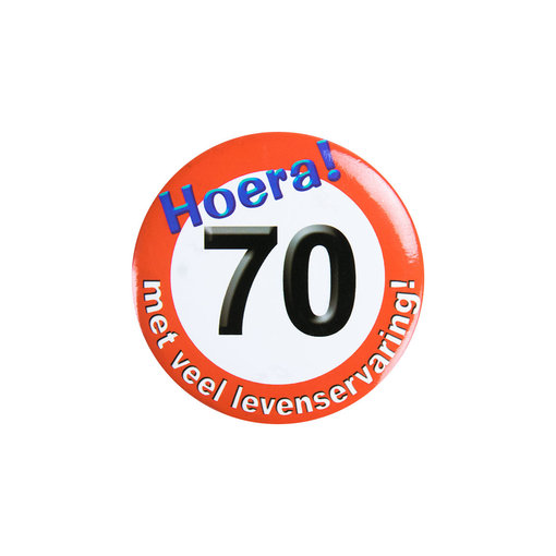 Button Hoera 70 Jaar (5,5cm)