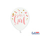 Pastel Puur Witte Ballonnen It's A Girl Pink/Goud (6st)