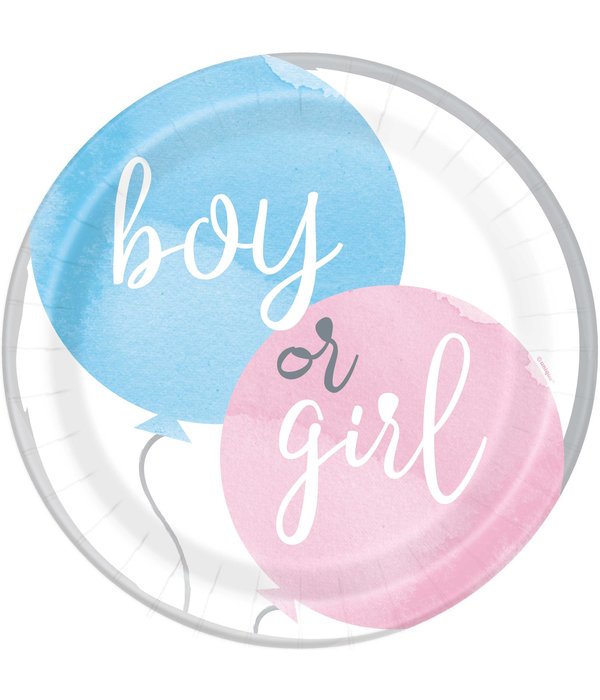 Feestborden Gender Reveal Boy Or Girl (8st)