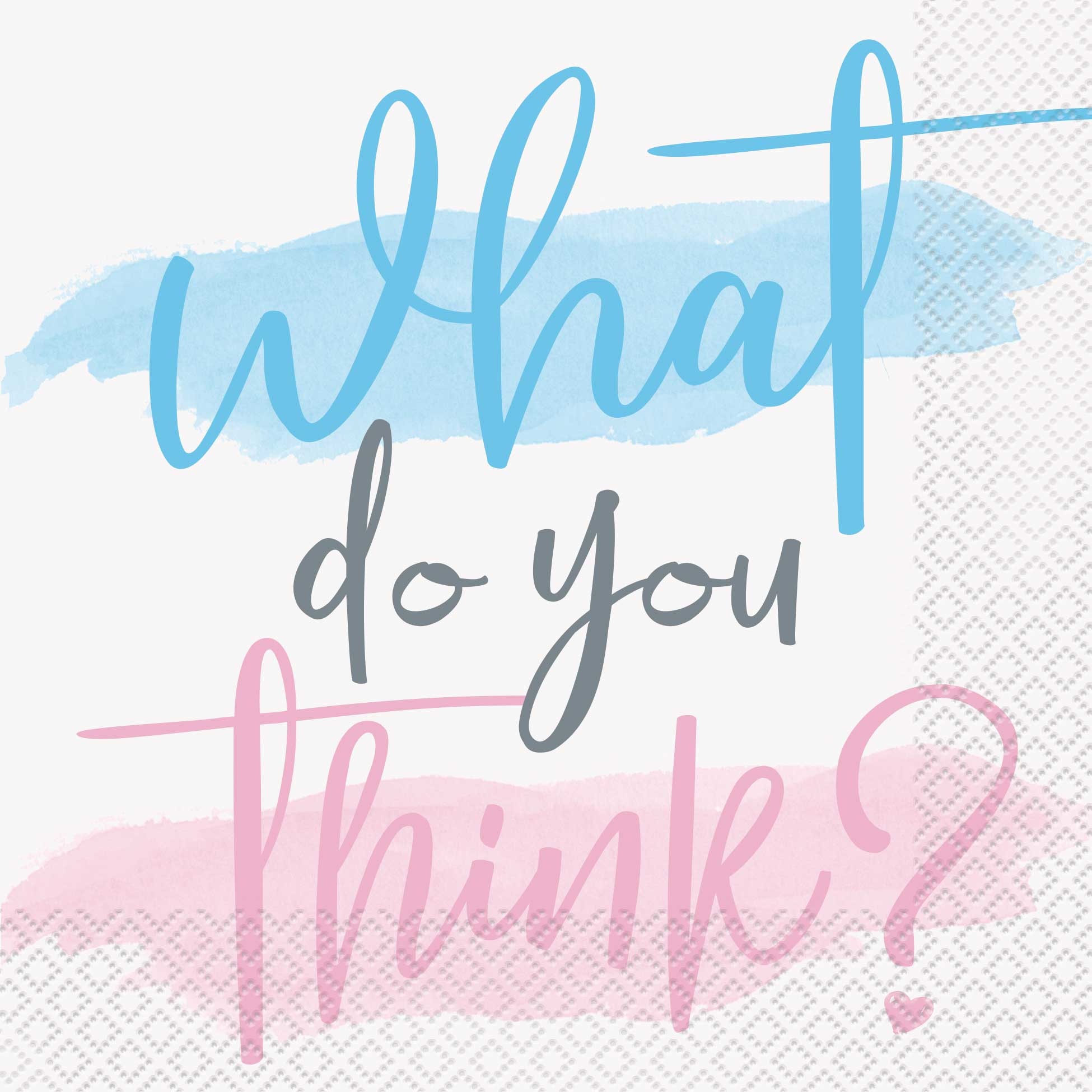 Servetten Gender Reveal &apos;What Do You Think?&apos; (16st) afbeelding