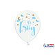 Pastel Puur Witte Ballonnen It's A Boy Blauw/Goud (6st)