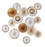 Paperfans Goudfolie-Wit Gold Glamour Backdrop set (15st)