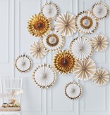 Paperfans Goudfolie-Wit Gold Glamour Backdrop set (15st)