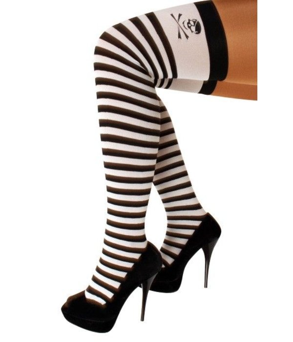 Piratenkousen zwart/wit