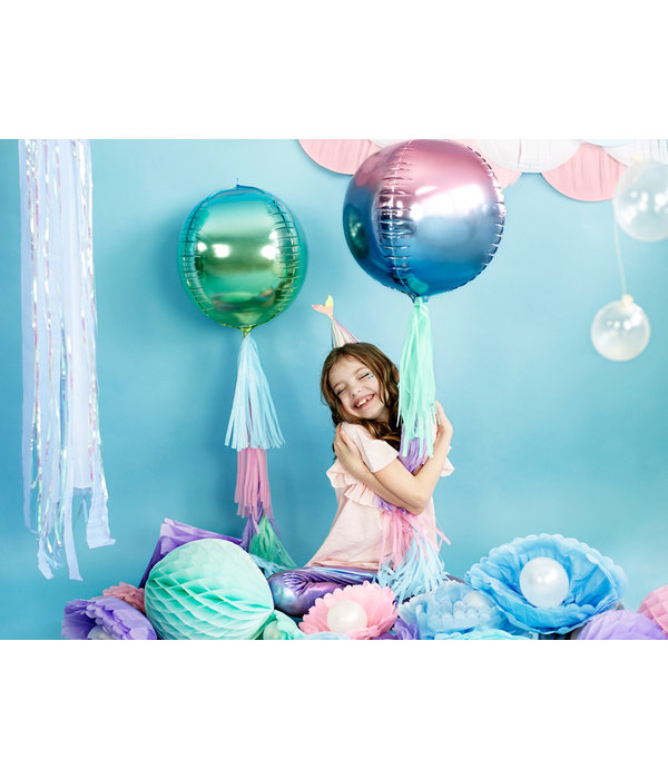 Folieballon schaduw groen/blauw 35cm