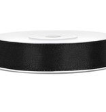 Satijnlint Zwart 12mm/25m