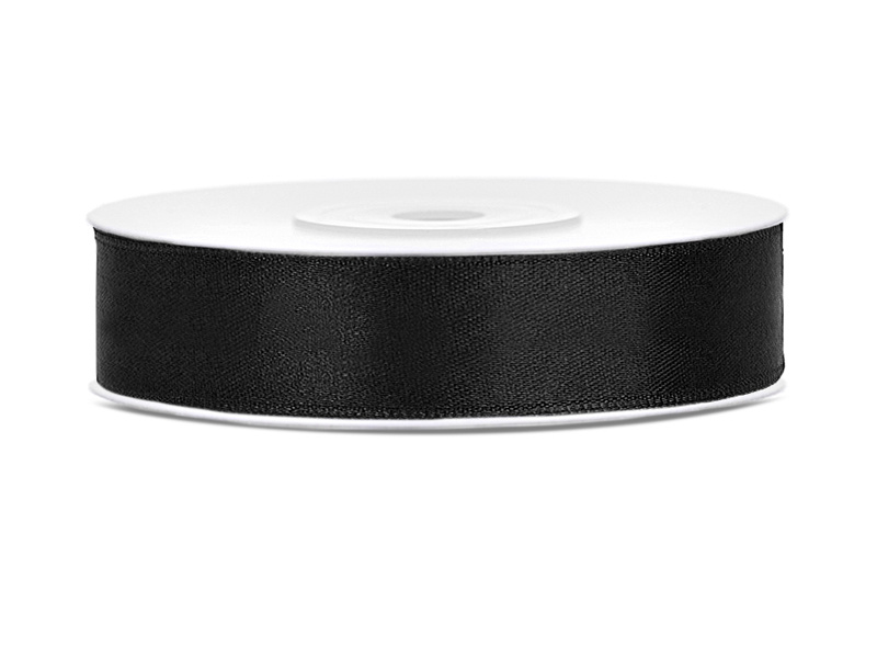 Satijnlint Zwart 12mm/25m afbeelding