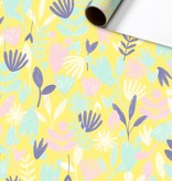 Rol Cadeaupapier Bloemen Geel