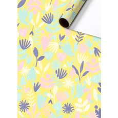 Rol Cadeaupapier Bloemen Geel