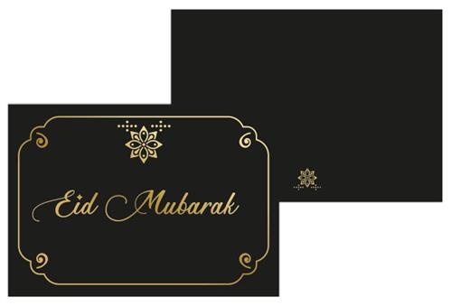 Kaart Eid Mubarak - Zwart/Goud afbeelding