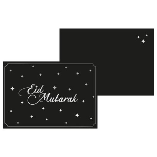 Kaart Eid Mubarak - Zwart/Zilver
