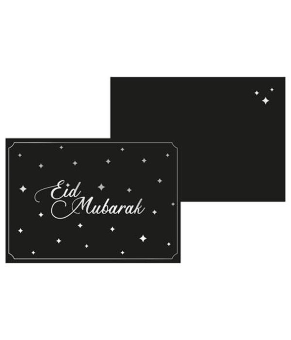 Kaart Eid Mubarak - Zwart/Zilver