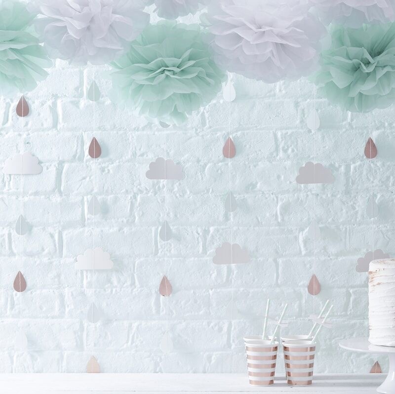 Wolkenhangers Babyshower backdrop (6st) afbeelding