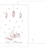 Kaart Eid Mubarak - Wit/Rose