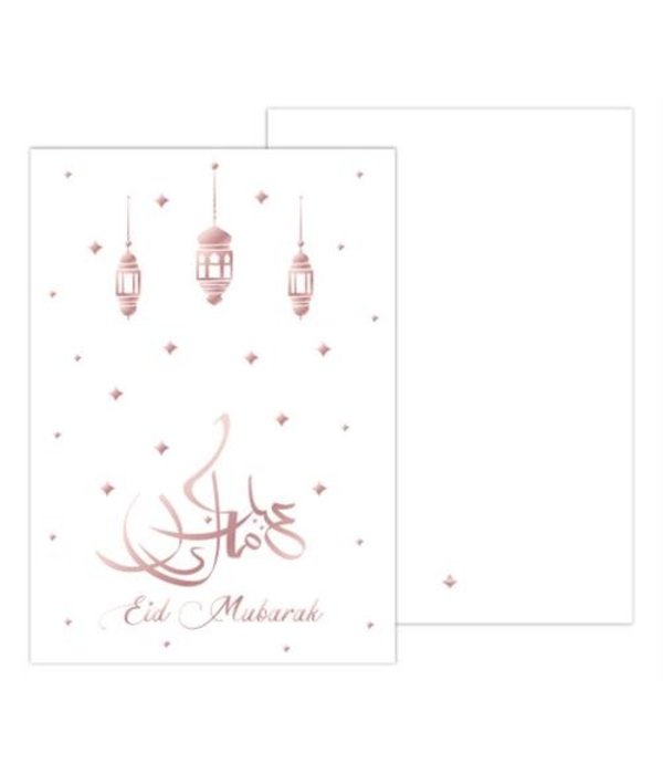 Kaart Eid Mubarak - Wit/Rose