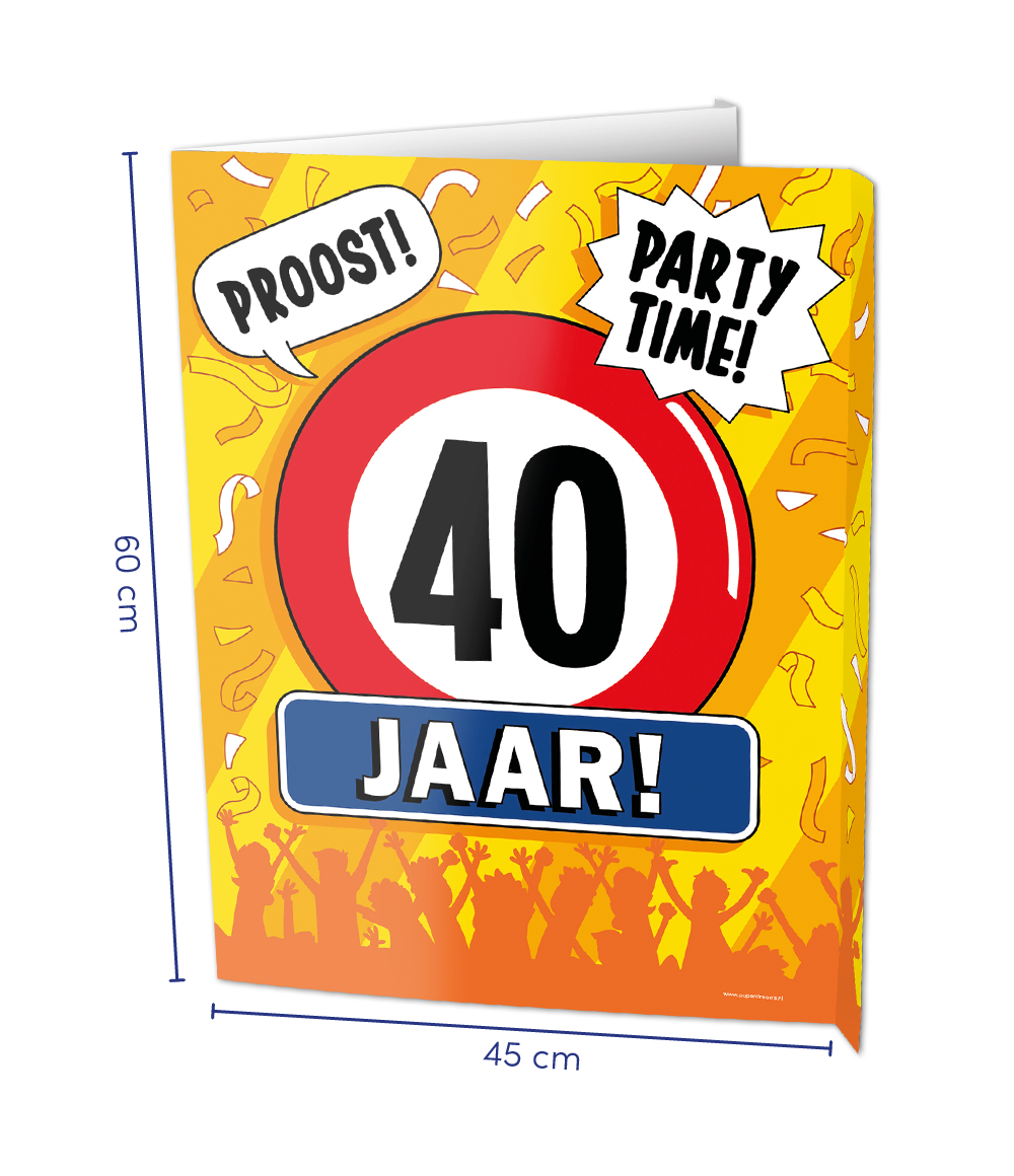 Thriller Transparant transmissie Raambord 40 Jaar Verjaardag (60x45cm) - Feestbazaar.nl